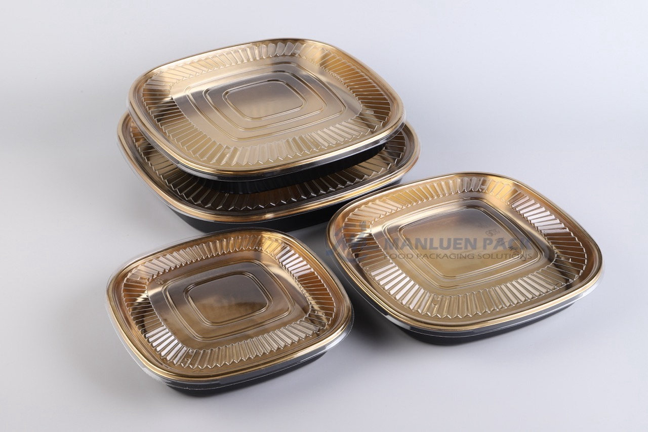 WL-C021 Square Party Tray Size Range | Manluen Pack WL-C021 square party tray size range for wholesale food packaging