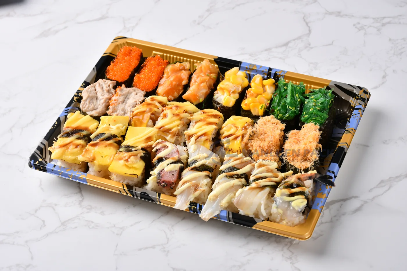 Sushi Tray Custom Size Range | Manluen Pack Small to extra-large sushi tray size options for individual portions, group orders and party platters