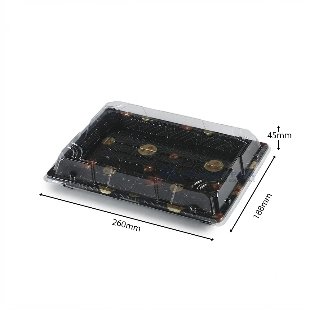 WL-11 sushi tray shown in a product dimension reference image