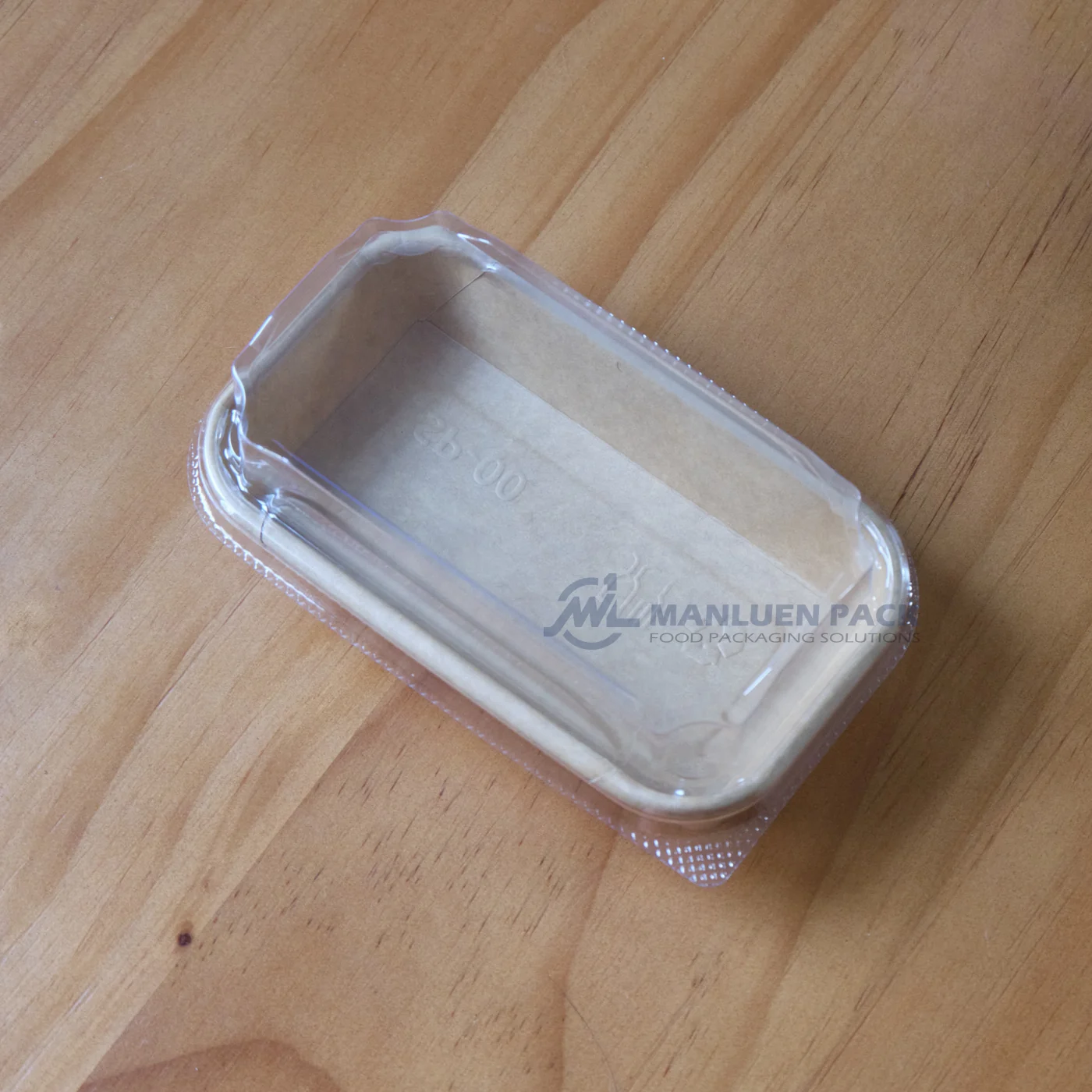 WL-1100 covered kraft paper sushi tray angled view