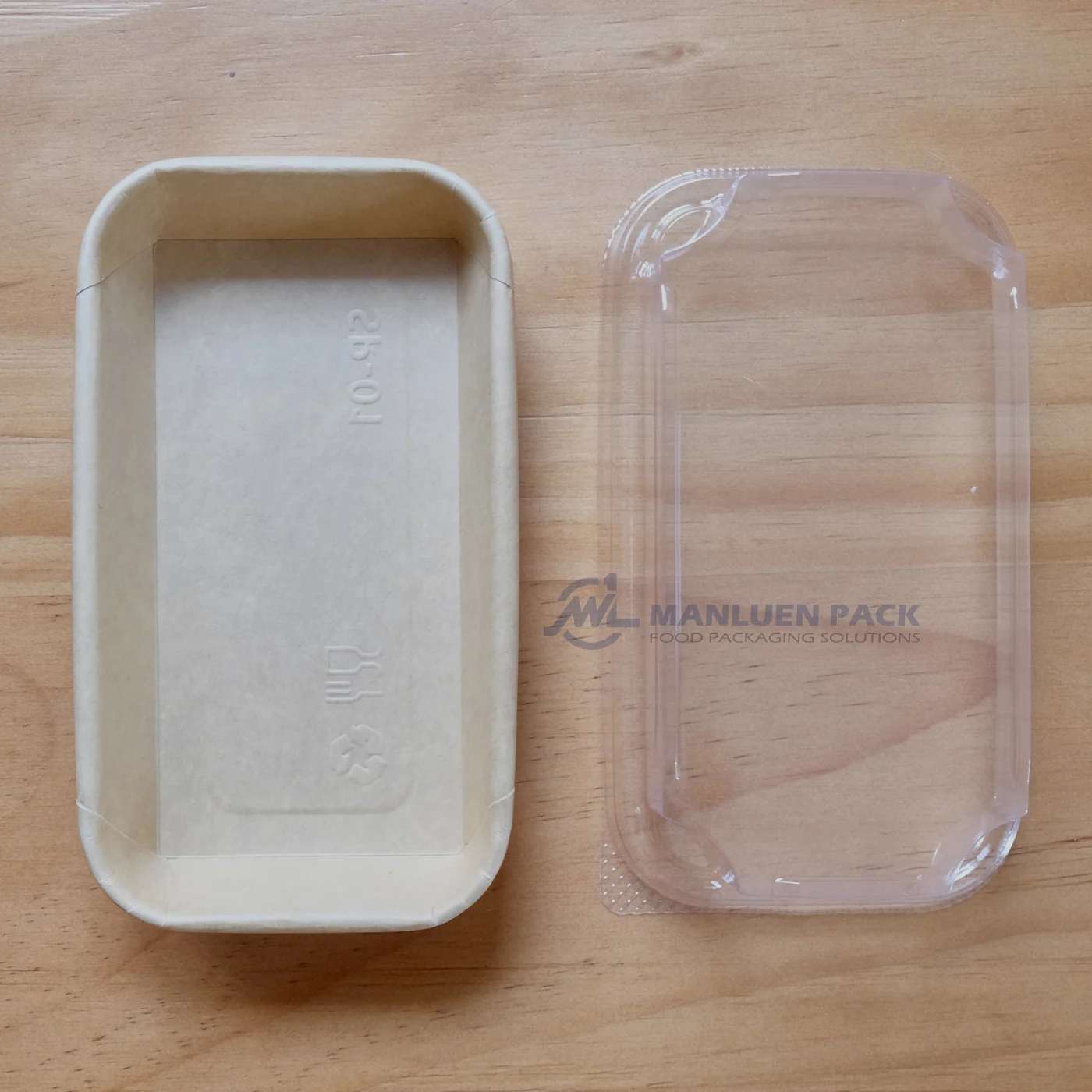 WL-1101 kraft paper tray with detached clear lid