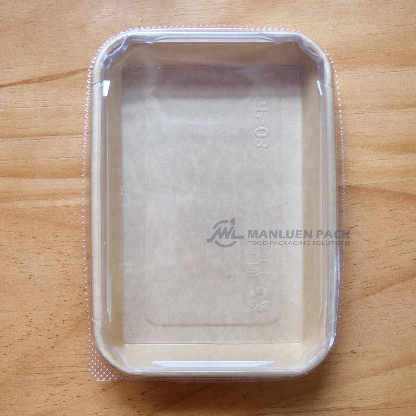 WL-1103 covered kraft paper sushi tray top view