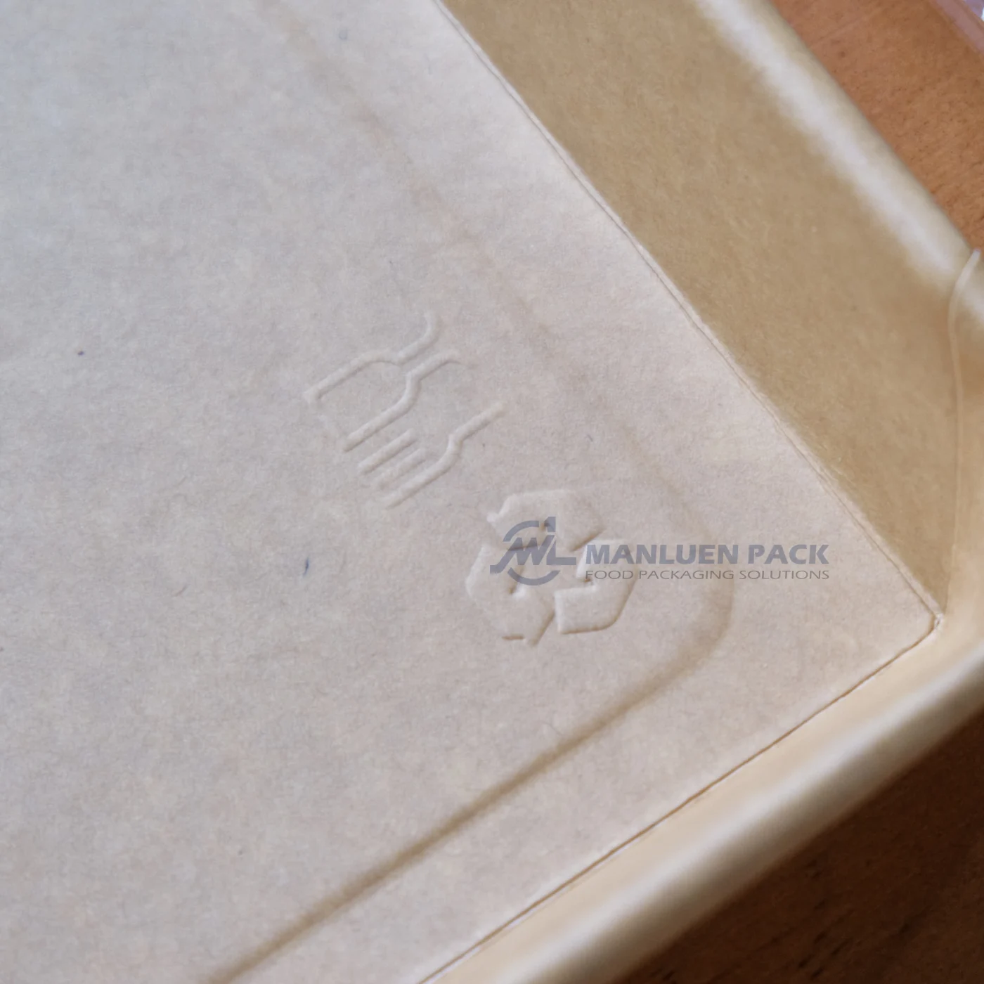 WL-1103 kraft tray material symbols close-up