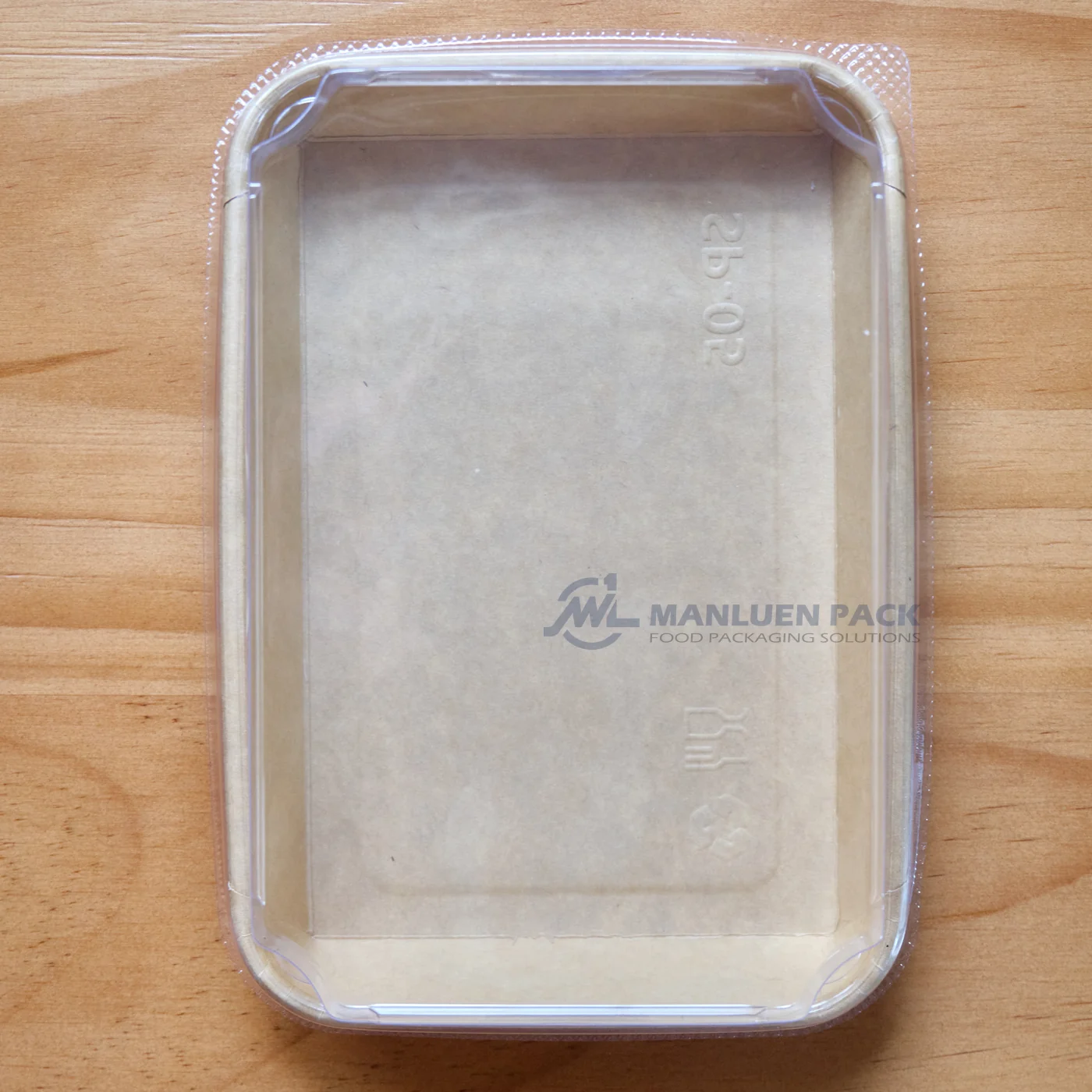WL-1105 covered kraft paper sushi tray centered view