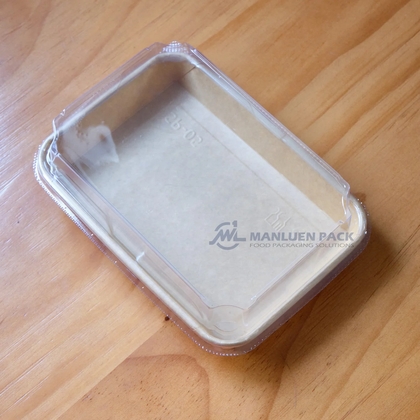 WL-1105 covered kraft paper sushi tray perspective view