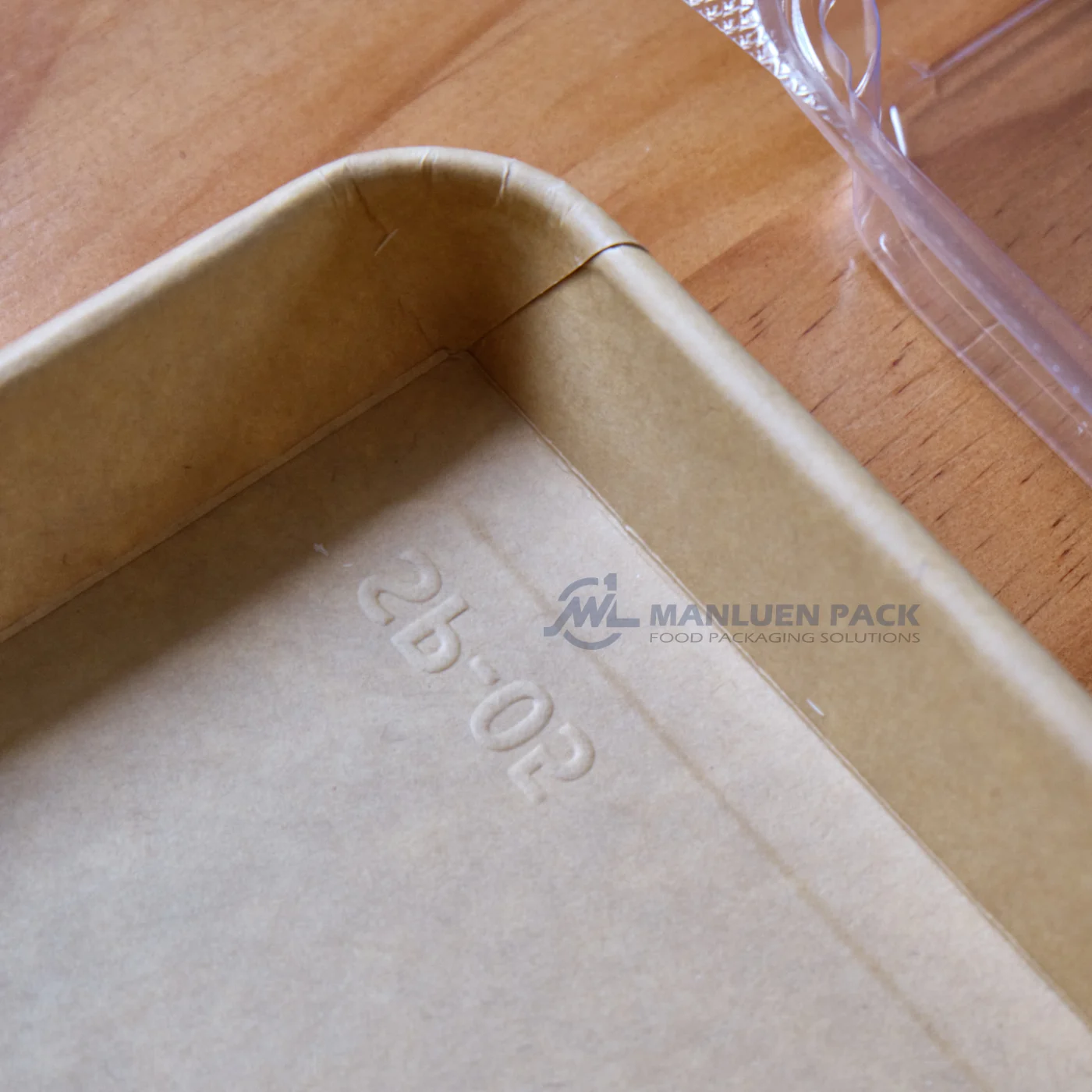 WL-1105 kraft tray embossed base detail