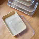 WL-1105 stacked lids and open kraft tray arrangement