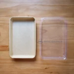 WL-1109 kraft paper sushi tray and lid separated flat-lay