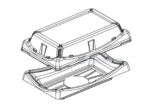 WL-20B sushi tray and lid shown in a technical structure drawing