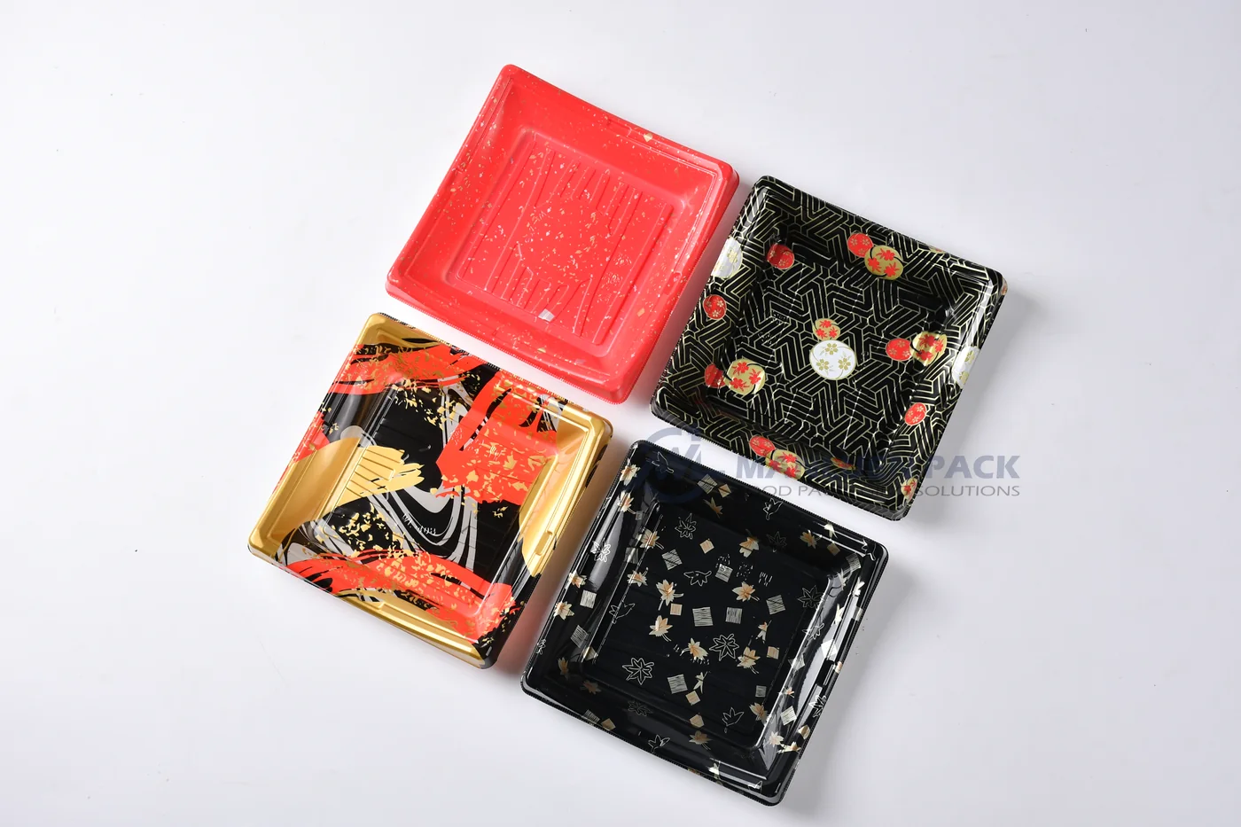 WL-40B sushi trays in multiple customizable decorative finishes