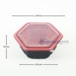 Wl 61500 Red Black Hexagonal Bowl Product View