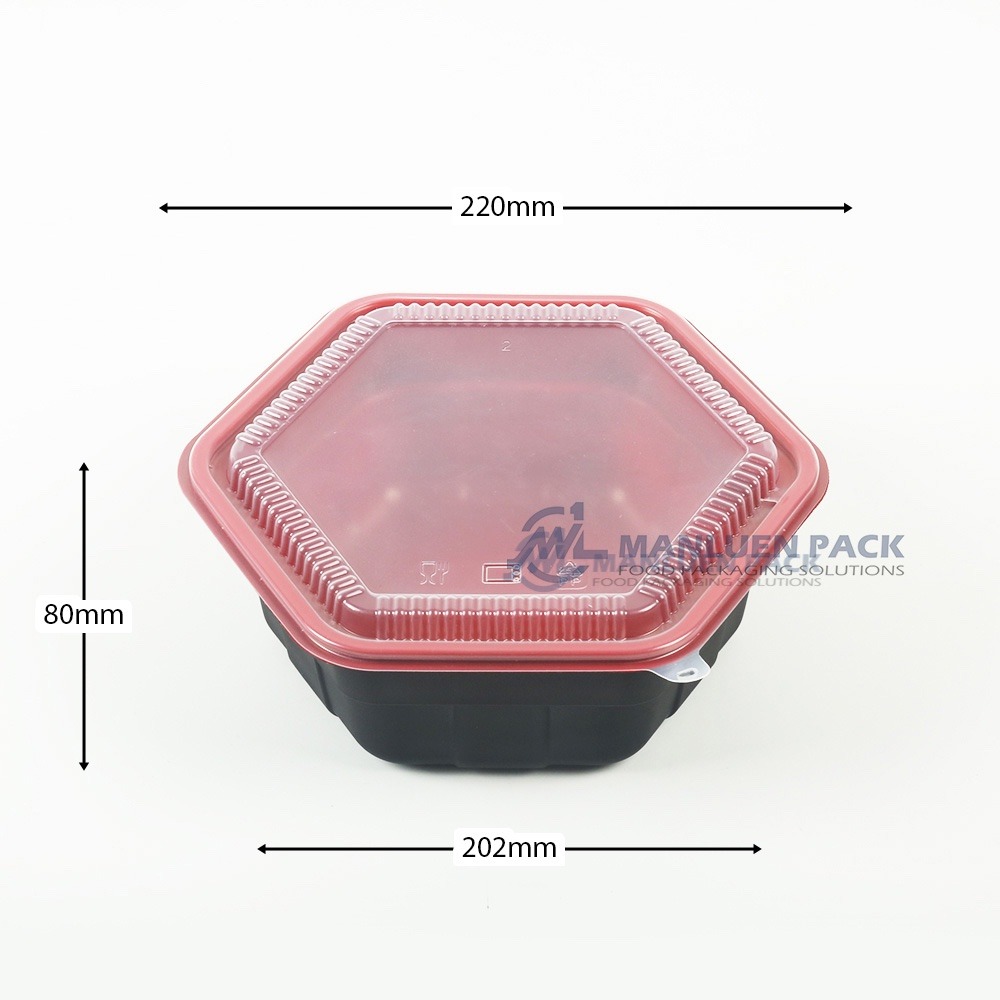 Wl 61500 Red Black Hexagonal Bowl Product View