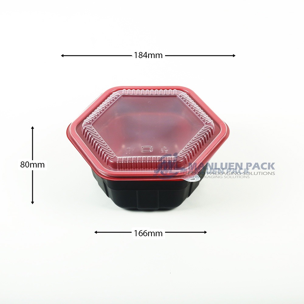 Wl 6850 Red Black Hexagonal Bowl Product View
