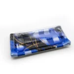 WL-B01 boat shape sushi tray shown in a blue covered tray studio view