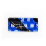 WL-B01 boat shape sushi tray shown in a blue decorative tray overhead view