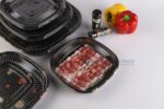 Wl C021 Square Plastic Food Tray Series With Clear Lids