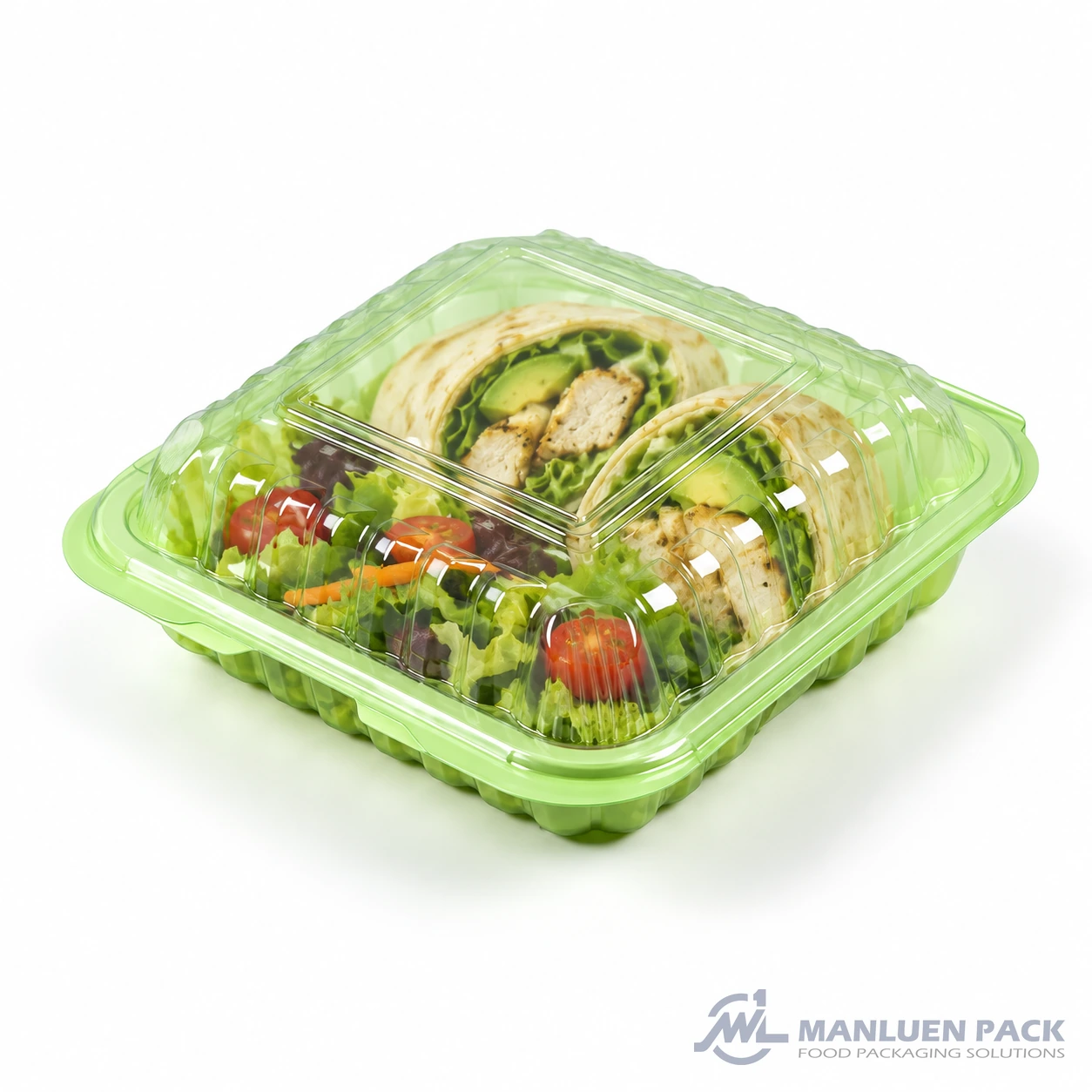 Wl P883 Light Green Chicken Avocado Wrap Salad Closed 45 Degree