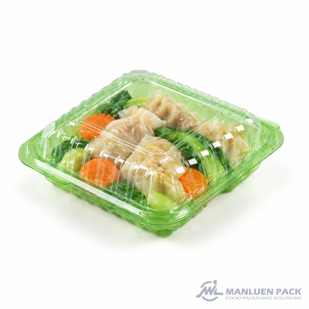 Wl P883 Transparent Green Dumplings Bok Choy Carrot Closed 45 Degree