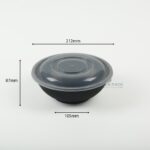 Yn 50 Black Round Takeaway Bowl Dimensions