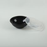 Yn 50 Black Round Takeaway Bowl Open Bowl With Lid