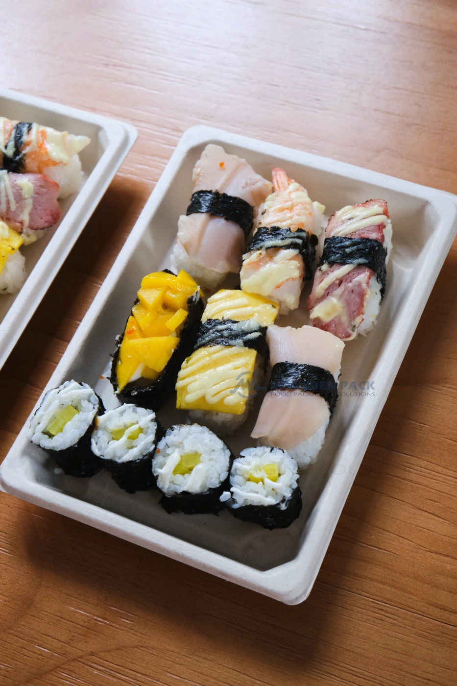 Bagasse Sushi Tray Wl 05 Product View Wl 05