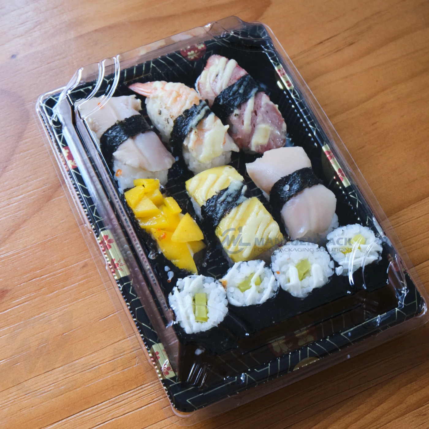 Black Cherry Blossom Sushi Tray Wl 05 Product View Wl 05 1 Square