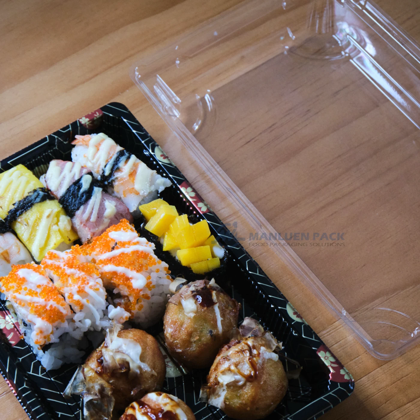 Black Cherry Blossom Sushi Tray Wl 07 Product View Wl 07 3 Square