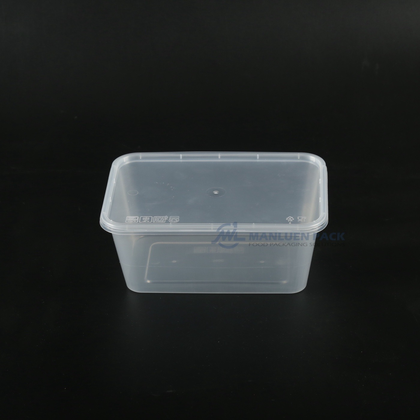 RE#1000 Clear PP Meal Prep Container | Manluen Pack RE#1000 clear PP single compartment meal prep container for microwave freezer oven and takeaway use