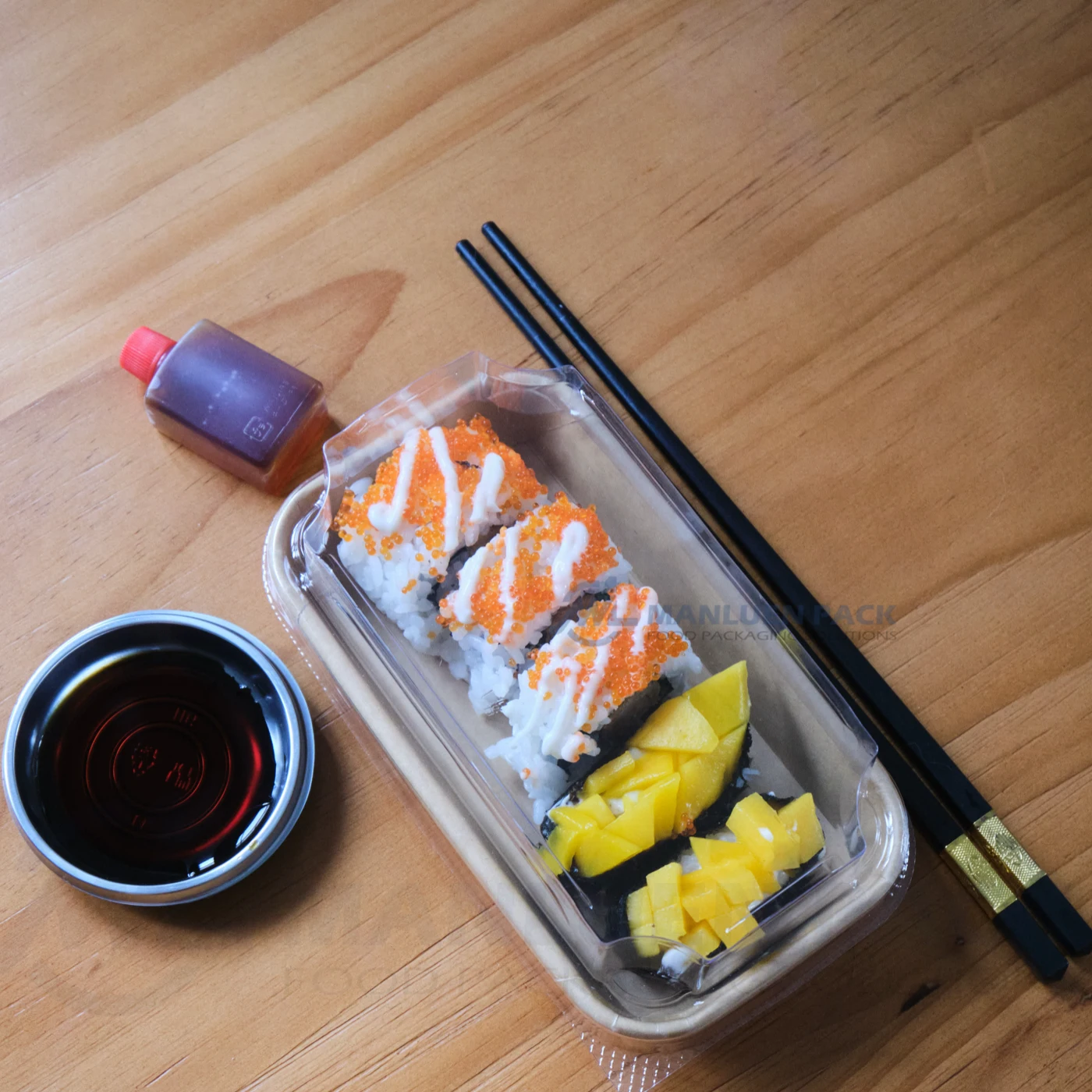Kraft Paper Sushi Box 1 Product View 1 2 Square