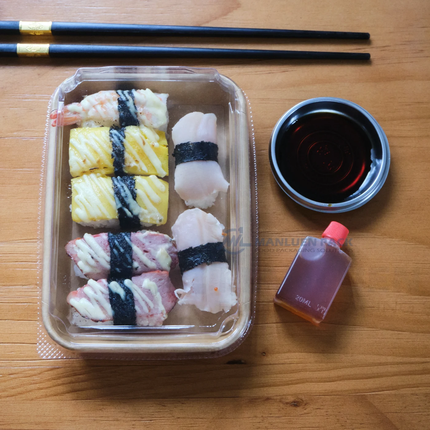 Kraft Paper Sushi Box 3 Product View 3 5 Square