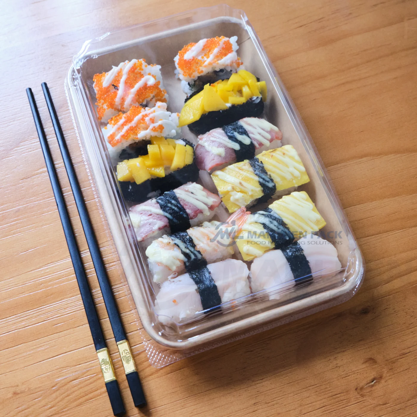 Kraft Paper Sushi Box 7 Product View 7 2 Square