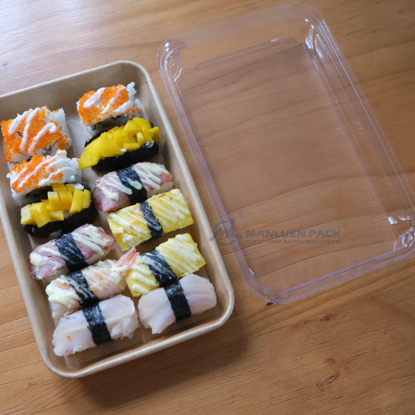 Kraft Paper Sushi Box 7 Product View 7 4 Square