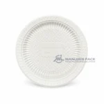 R601 White Biodegradable Round Food Tray Top View