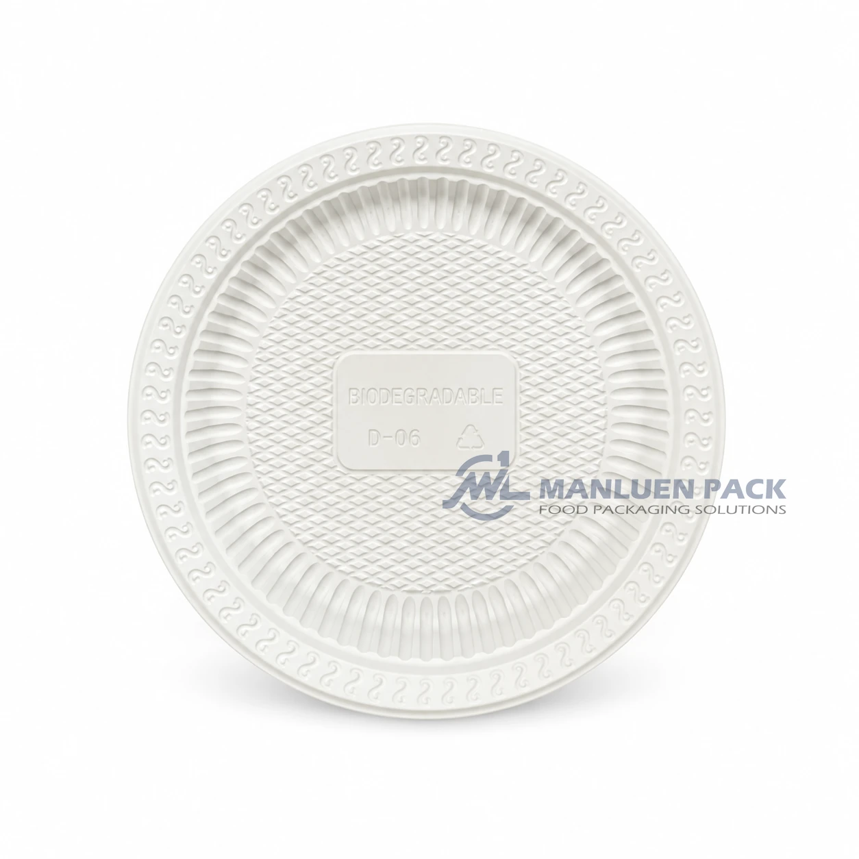 WL-R601 6 Inch Disposable Round PP Plate 3 WL-R601 white partyware plate top view for birthday and wedding catering