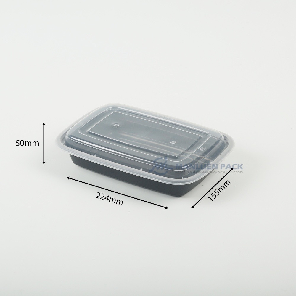 868 Microwavable Plastic Black 28 oz Meal Prep Tray with Lid 3 Single Compartment Meal Prep Container 868 28oz Dimensions Wl 868