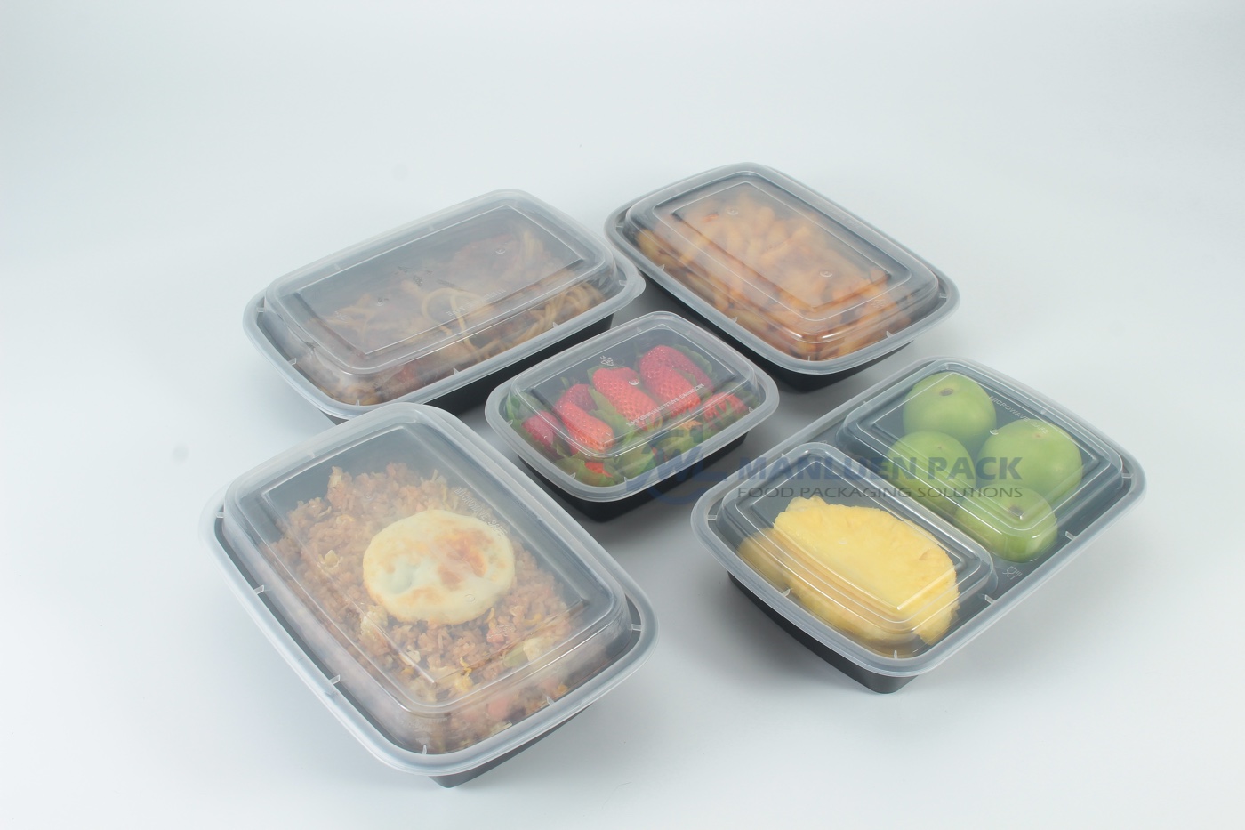 Single Compartment Meal Prep Container Collection | Manluen Pack single compartment PP meal prep container collection for commercial takeaway and food service