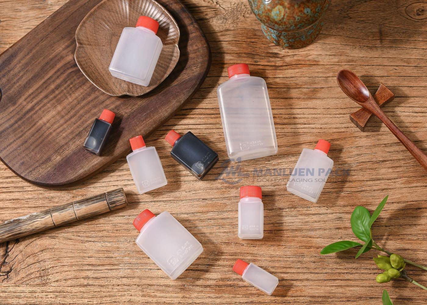 Wholesale Sauce Bottle Product Range | Manluen Pack wholesale disposable sauce bottle range for soy sauce dressings and takeaway condiments