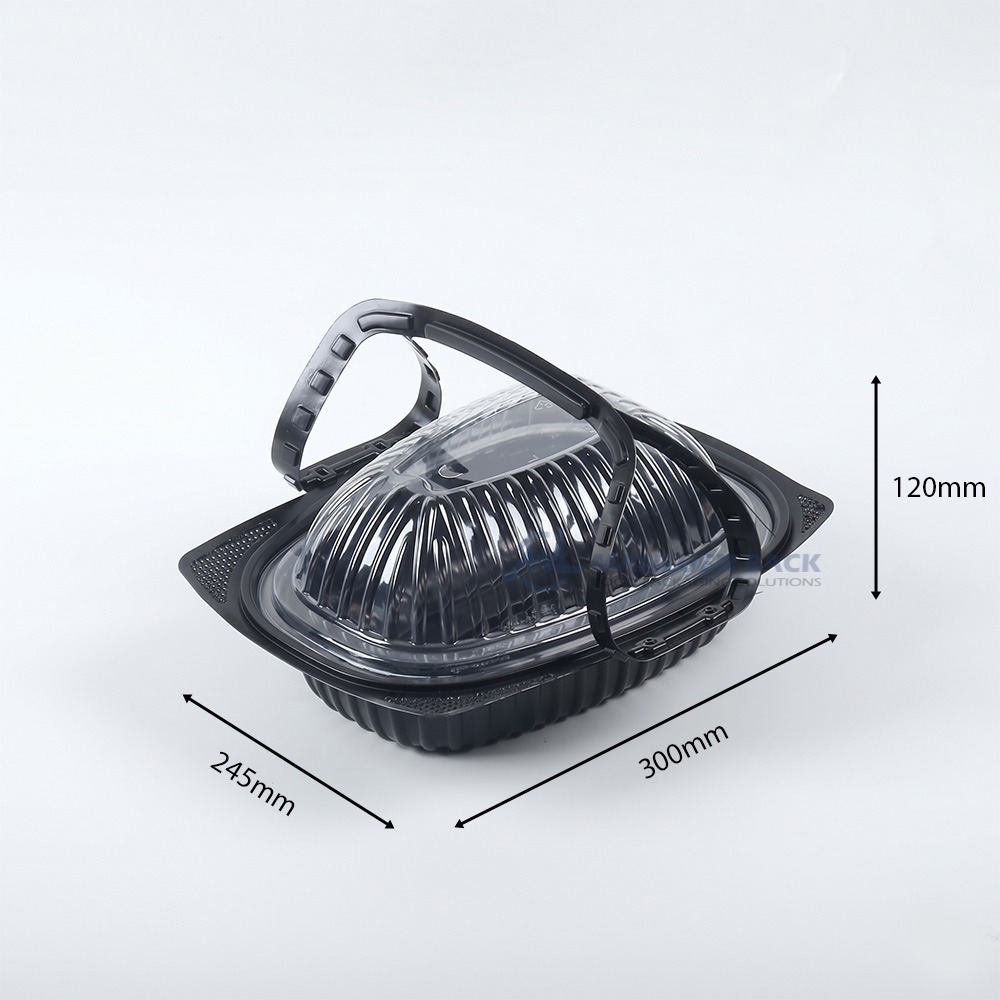 WL-A002C Small Roast Chicken Takeawya Container with Handle and Lid 3 Wl A002c Clear Fried Chicken Container Product Specifications Wl A002c