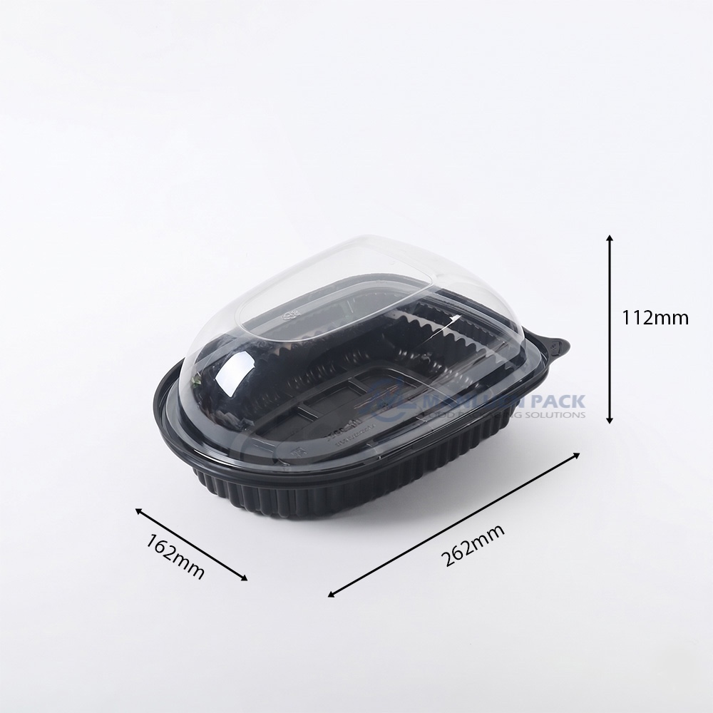 WL-A003 Wholesale Disposable Black Rotisserie Chicken Container with Clear Lid 4 Wl A003 Product Specifications Wl 003