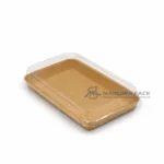 1111 Kraft Rectangular Food Container Closed Top Angle View 04
