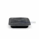 2015 4 Black Rectangular Food Storage Box Closed Front View 01