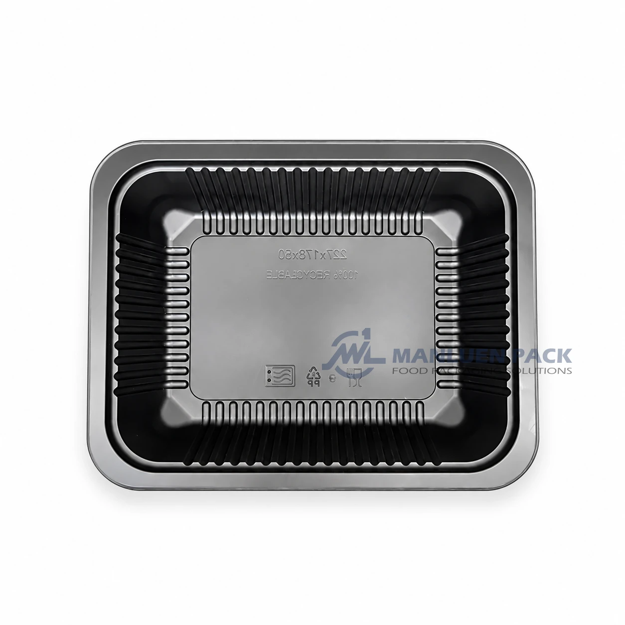 2015 4 Black Rectangular Food Storage Box Closed Top View 03