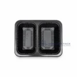 2015c 5 Black Two Compartment Deli Container Two Compartment Top View 05
