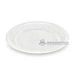 R101 White Round Disposable Food Tray Angled View