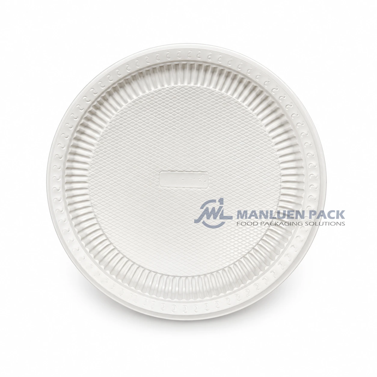 WL-R101 10 Inch Disposable Round PP Plate 4 WL-R101 white BPA free round plastic plate top view for wholesale and bulk food service