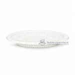 R101 White Round Serving Tray Low Side View
