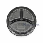 Wl 103 Black Three Compartment Deli Tray Top View
