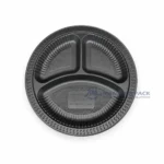 Wl 103 Black Three Compartment Food Tray Top View