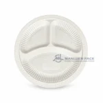 Wl 103 White Three Compartment Food Tray Top View