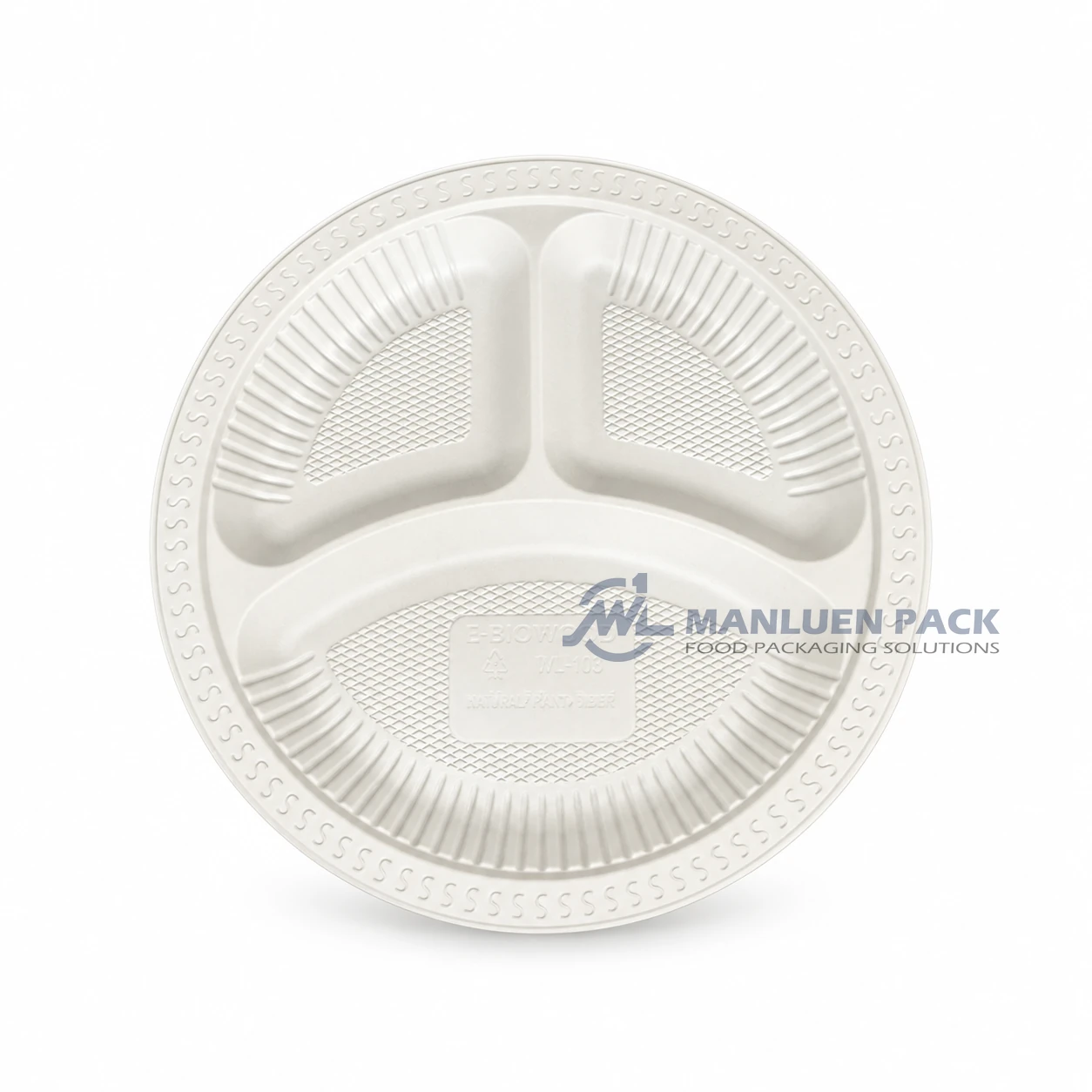 WL-R103 10 Inch Disposable 3 Compartment PP Takeout Plate 4 WL-R103 white three compartment sectional disposable plate for wholesale and bulk catering